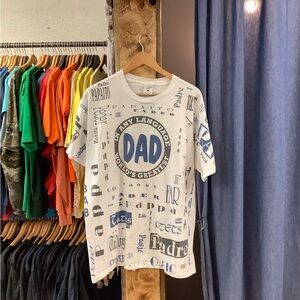 Vintage White 'DAD' Graphic T-Shirt